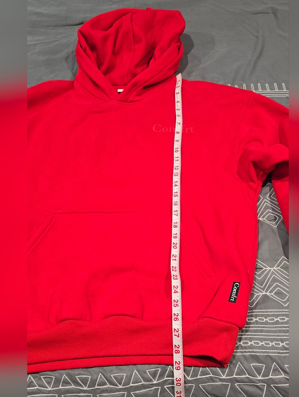Comfrt Unisex Hoodie In Red Size Medium - Picture 5 of 7